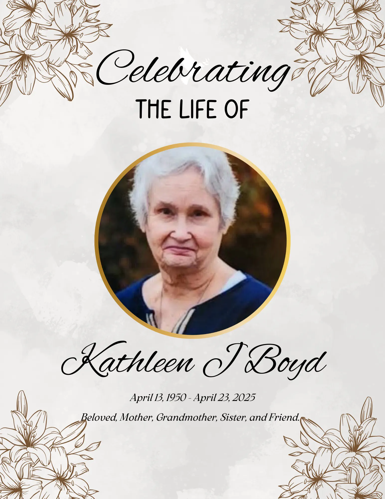 Kathleen Jean Boyd - Age 75 - Springville, TN